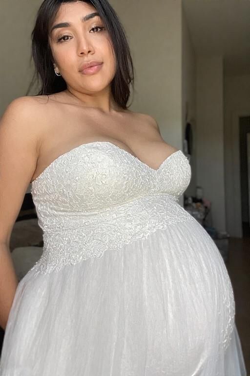 Pregnant Latinas in Wedding Dresses