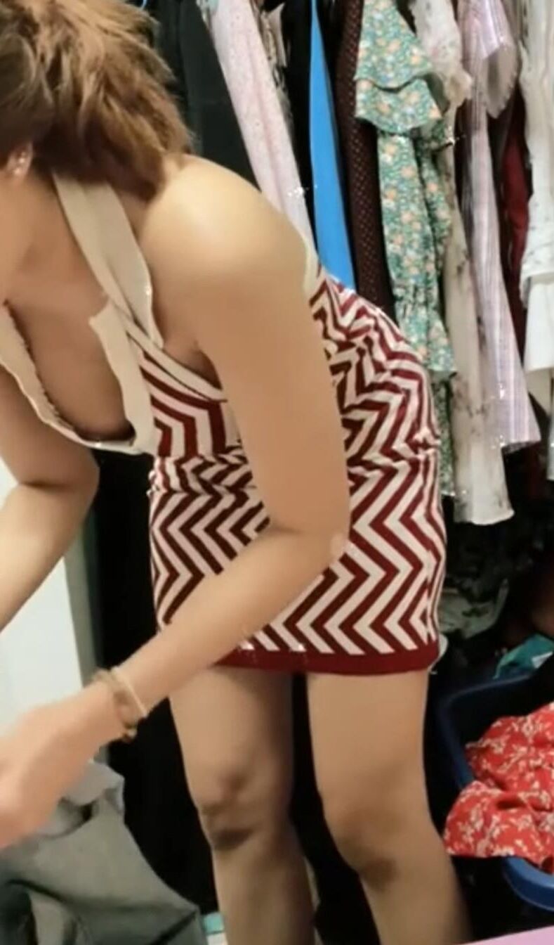 Asian downblouse nipple