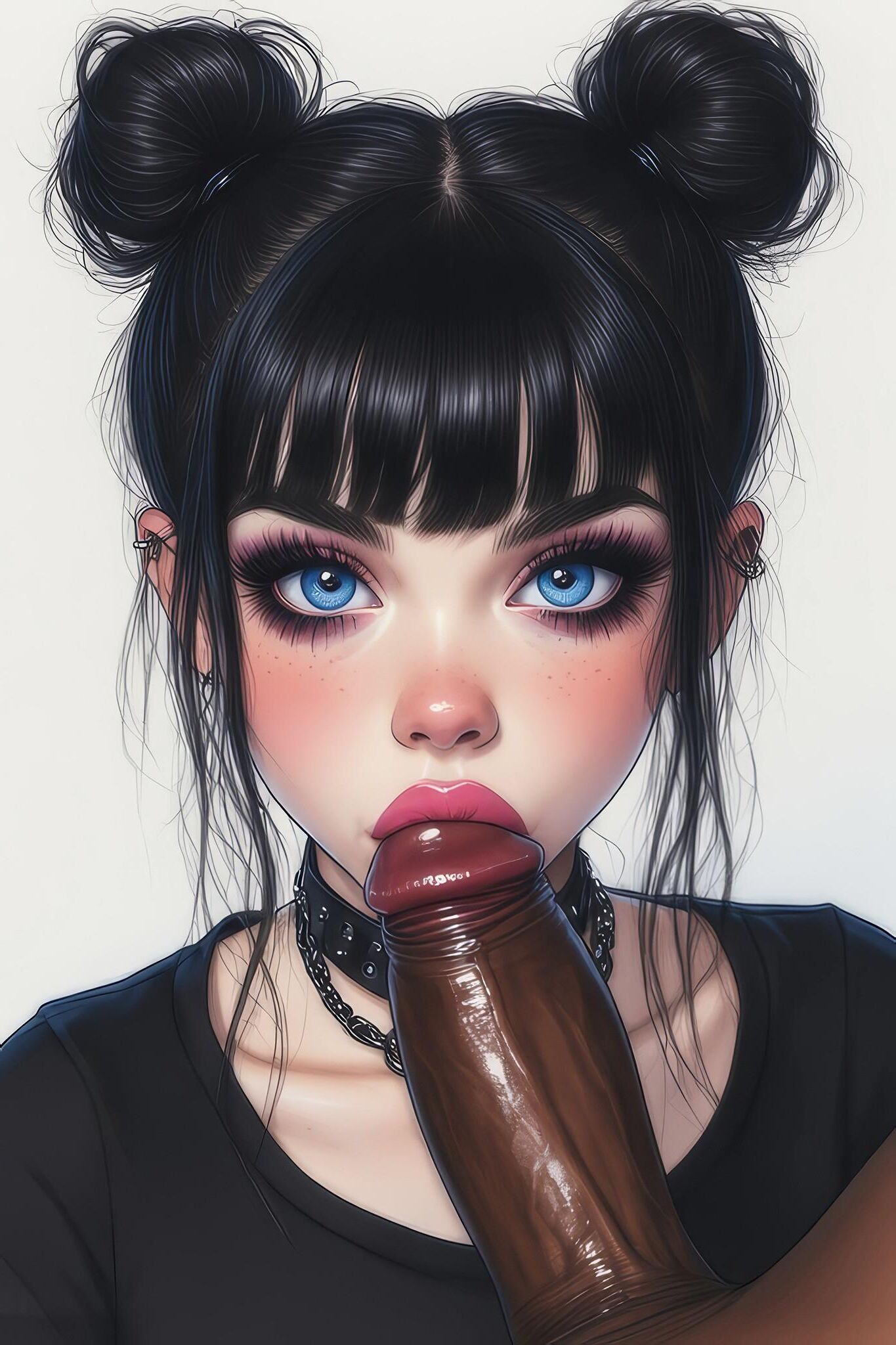 Goth Girls mag es dunkle interraciale AI -Kunst