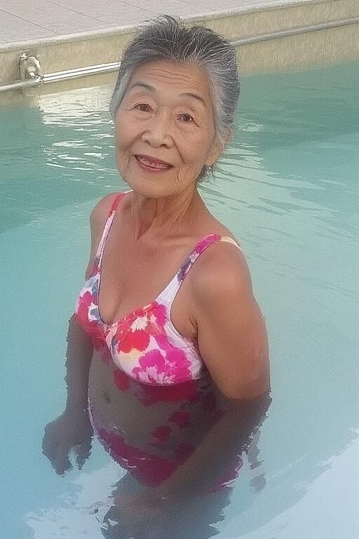 Asian Grannies at the Pool