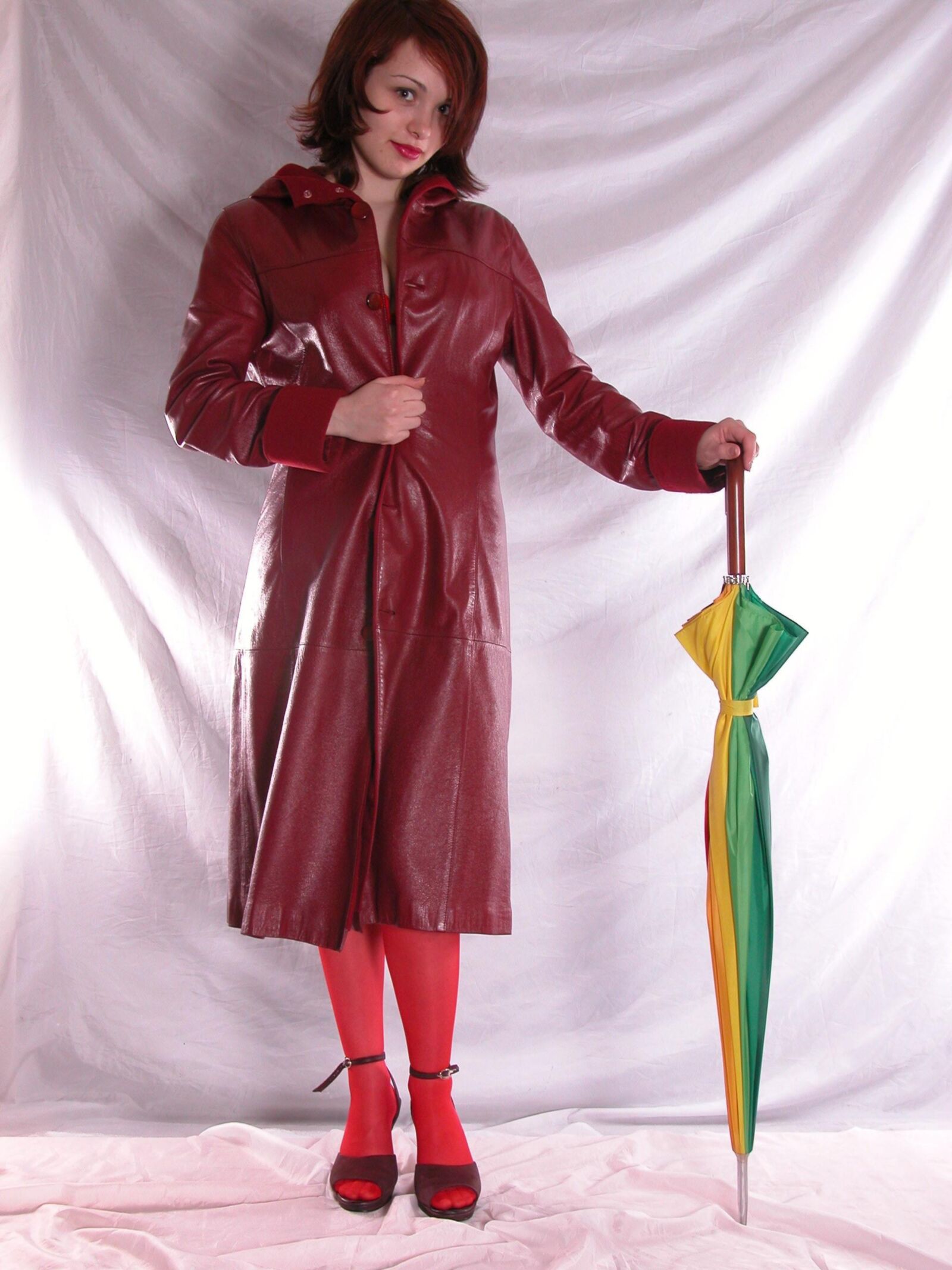 Jackie in Red Leather Coat