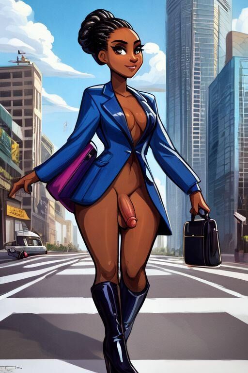 African pulled into a low bun TRANS