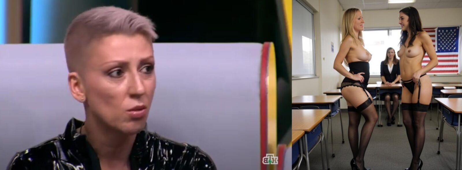 Russian Lez Confesses on Russian TV Tit Fighting American Teens