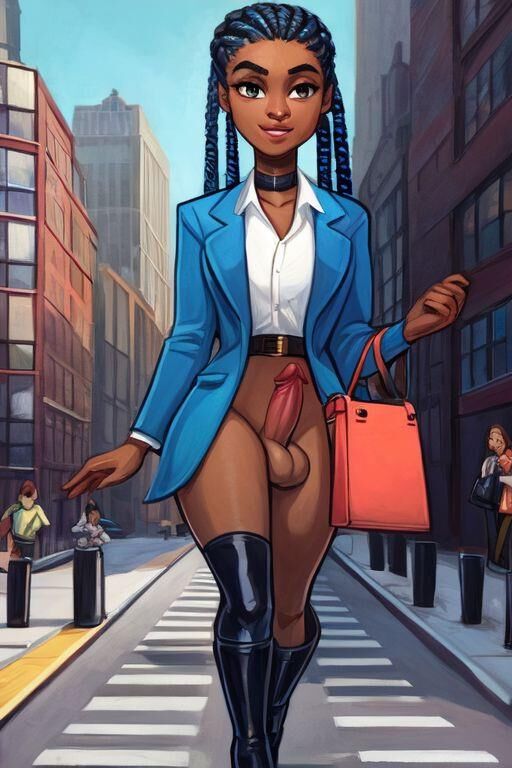 African pulled into a low bun TRANS