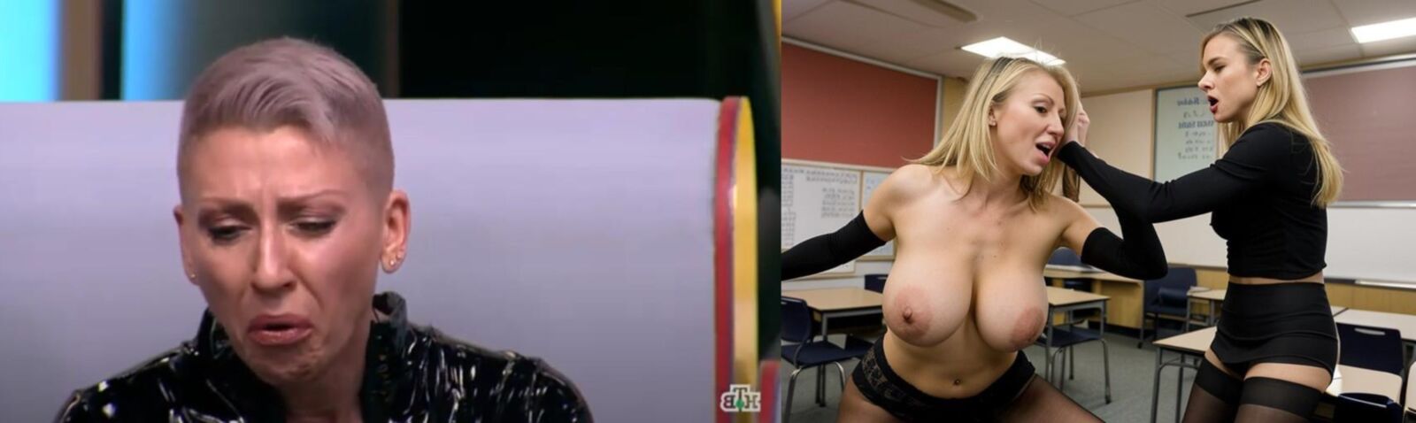 Russian Lez Confesses on Russian TV Tit Fighting American Teens