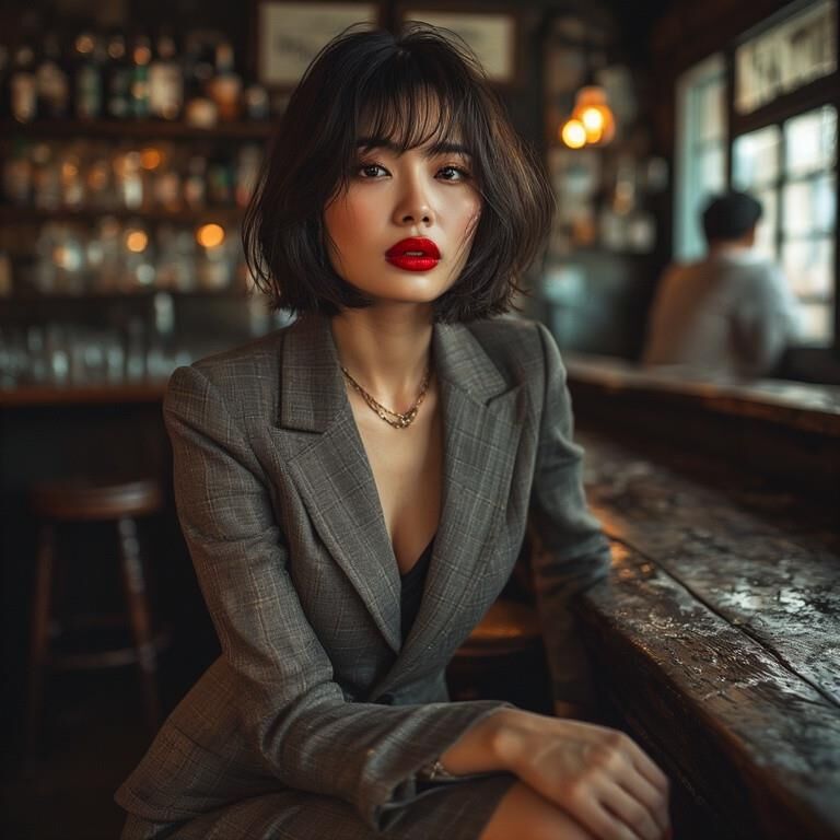 Ai gerou asiáticas de mulheres asiáticas no bar