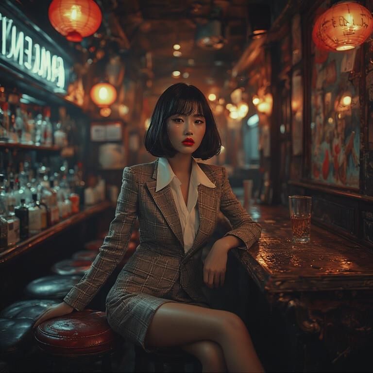 Ai gerou asiáticas de mulheres asiáticas no bar