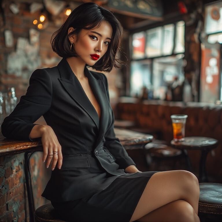 Ai gerou asiáticas de mulheres asiáticas no bar
