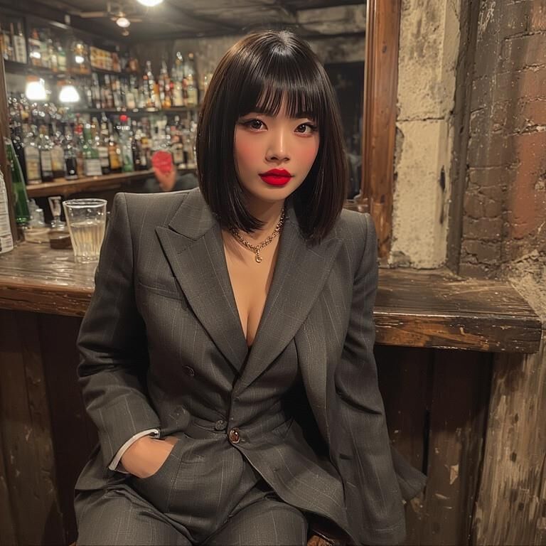 Ai gerou asiáticas de mulheres asiáticas no bar