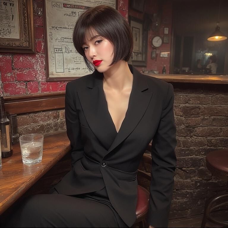 Ai gerou asiáticas de mulheres asiáticas no bar