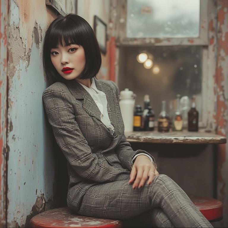 Ai gerou asiáticas de mulheres asiáticas no bar