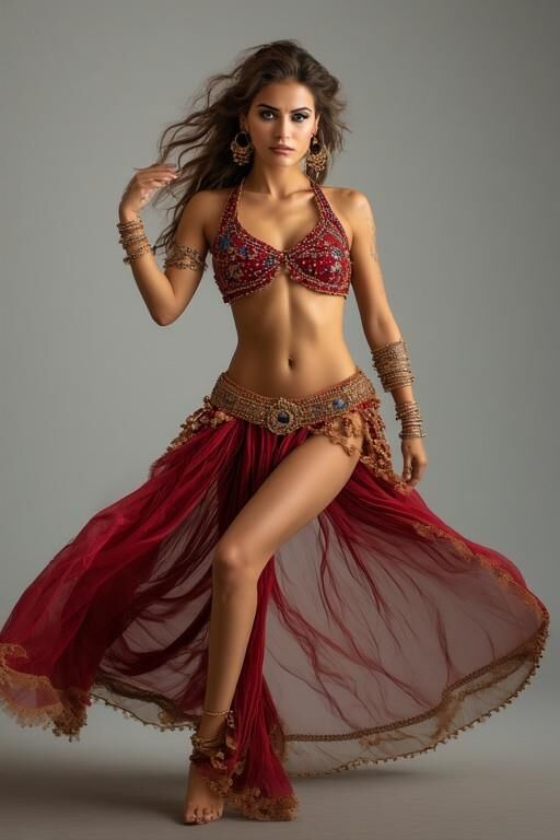 Woman in a belly dancing costume NN