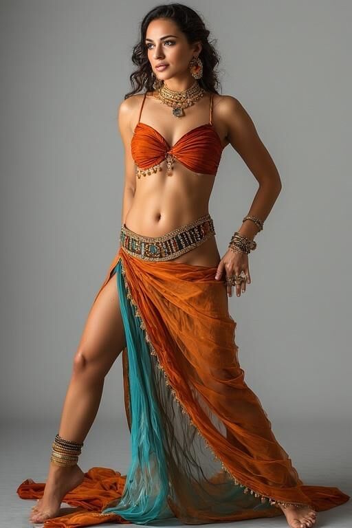 Woman in a belly dancing costume NN