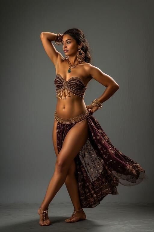 Woman in a belly dancing costume NN