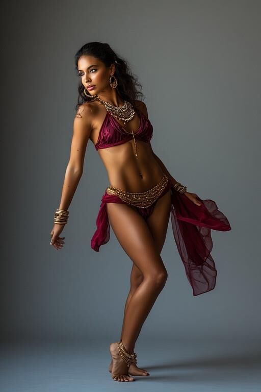 Woman in a belly dancing costume NN