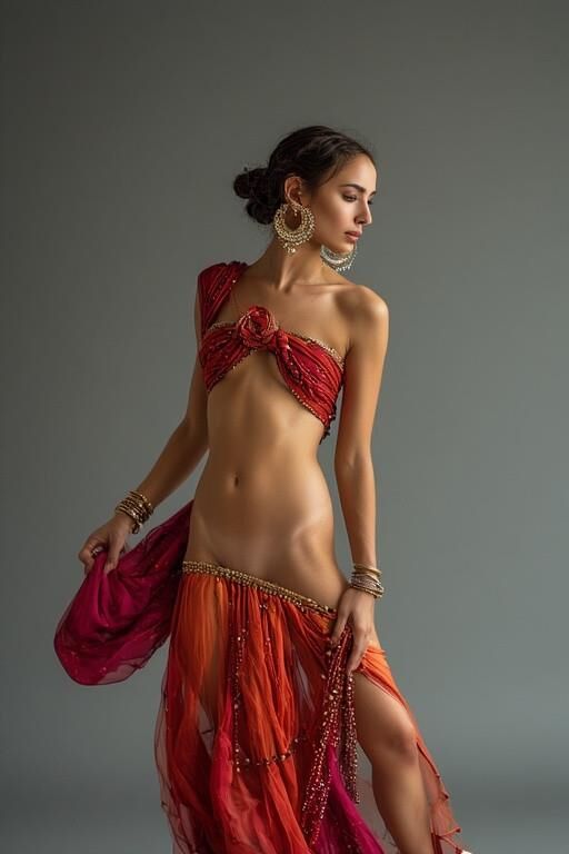 Woman in a belly dancing (slender)
