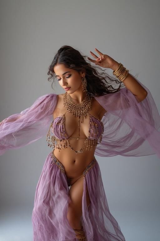 Woman in a belly dancing (slender)