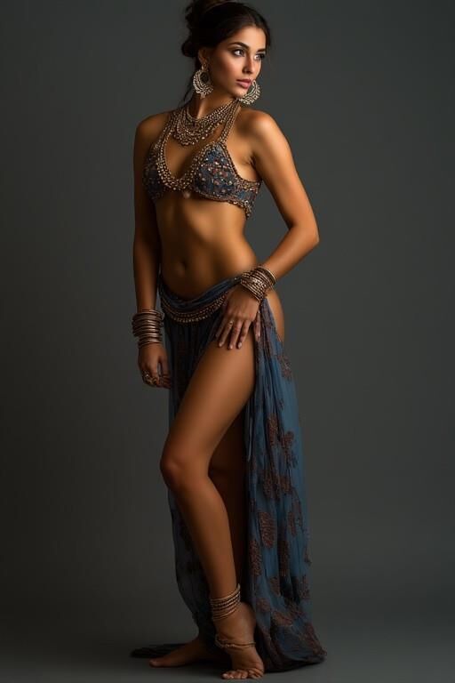 Woman in a belly dancing costume NN