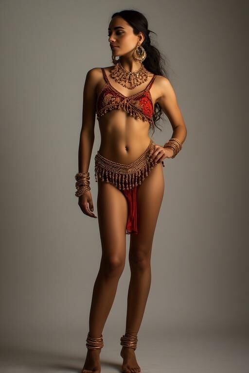 Woman in a belly dancing costume NN