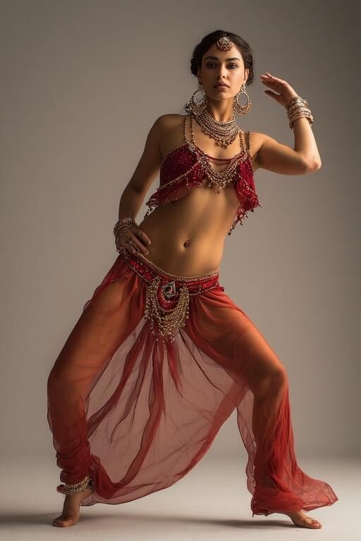 Woman in a belly dancing costume NN