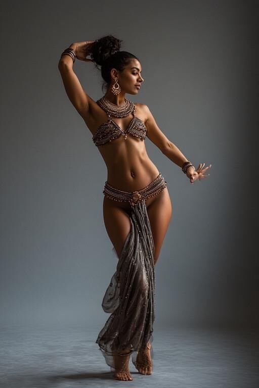 Woman in a belly dancing (slender)