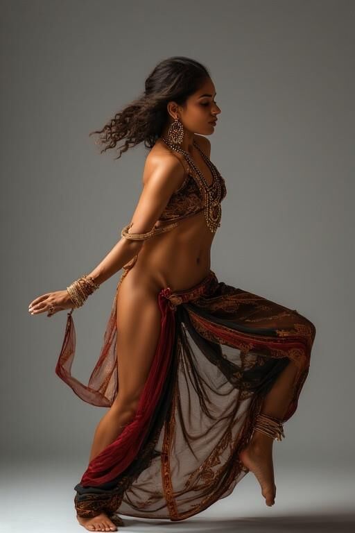 Woman in a belly dancing costume NN