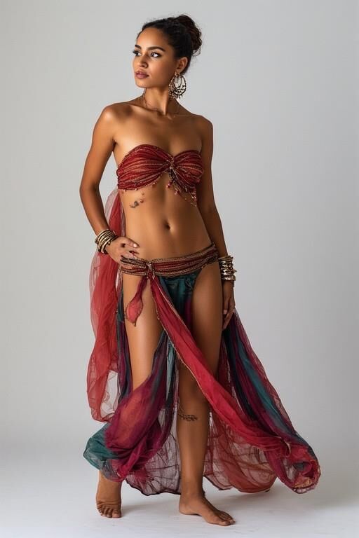 Woman in a belly dancing costume NN