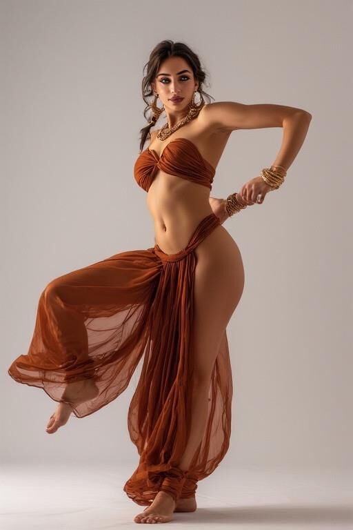 Woman in a belly dancing costume NN