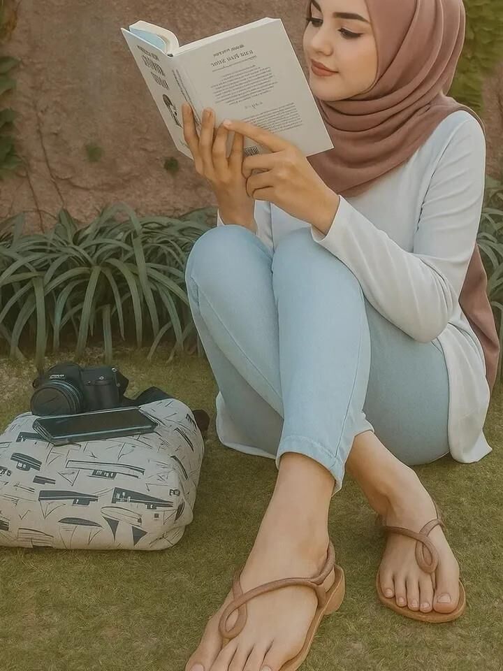 Hijab Veiled feet saying come to kiss me, fuck me, cum on me